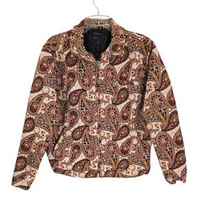 PacSun‎ Jacquard Paisley Gas Jacket Men's Size Small Full Zip Front Long Sleeve